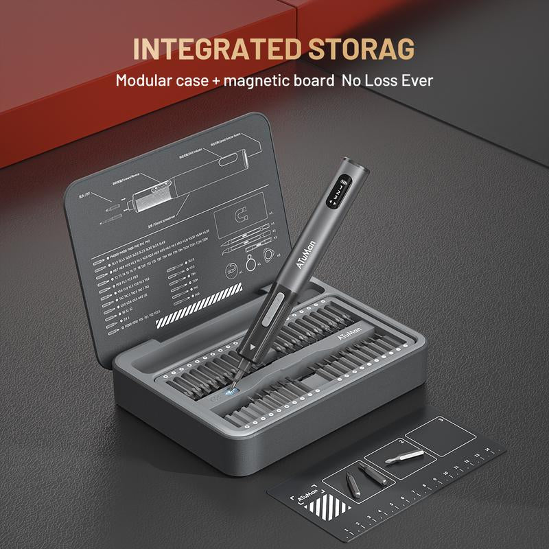 ATUMAN E3 95-In-1 Electric Screwdriver Set with Digital Display, Magnetic Positioning Plate for Phone/Tablet/Laptop Repair