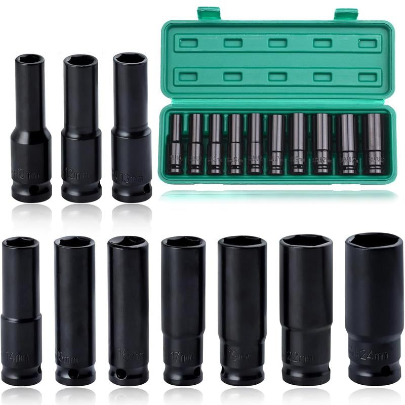 1/2In Impact Drive Lug Nut Socket 5Pcs Set – Non-Marring Impact Lug Nut Socket with Protective Sleeves, Thin-Walled Wheel Rim Protectors Tool 15Mm 17Mm 19Mm 21Mm 22 Mm
