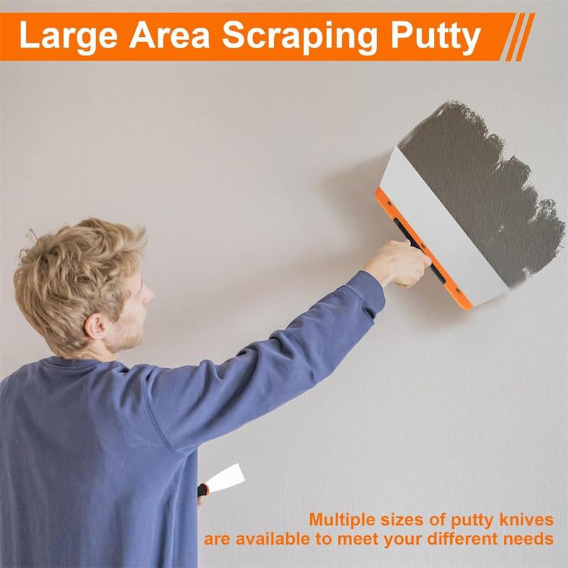 THINKWORK 14Pcs Stainless Steel Paint Scraper Tools, Drywall Knife Set, Putty Knife Set for Removing Wallpaper, Repairing Drywall, Applying Putty