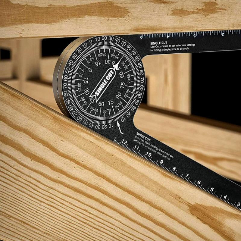 Miter Saw Protractor, Professional Miter Saw Protractor Angle Finder Replaces the Model #505P-7 Miter Saw Protractor with Measuring Rulers for Angle Finder Carpentry, Crown Molding Tool & Baseboard Stud Finder R Tall Stair Magnetic Pi Tripod Self-Leveling