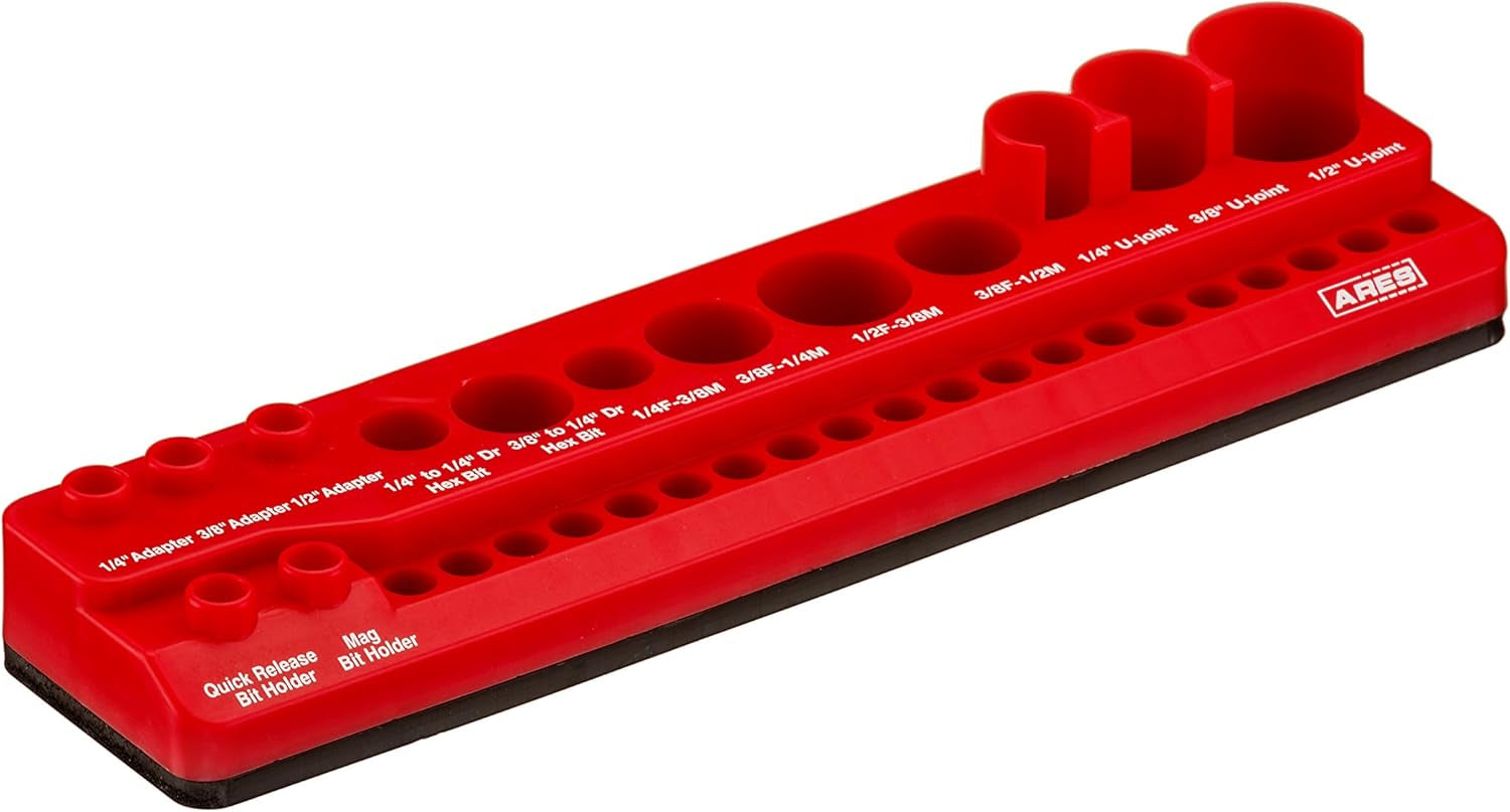 70750-34-Piece Magnetic Tool Accessory Holder - Powerful Magnets Hold Socket Adapters, Universal Joints, Bit Holders, and Bits