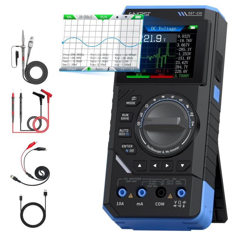FNIRSI DST-210 and DST-201 3IN1 Digital Multimeter Oscilloscope Signal Source 19999 Counts 10Mhz Multifunctional Portable Electrician Tools