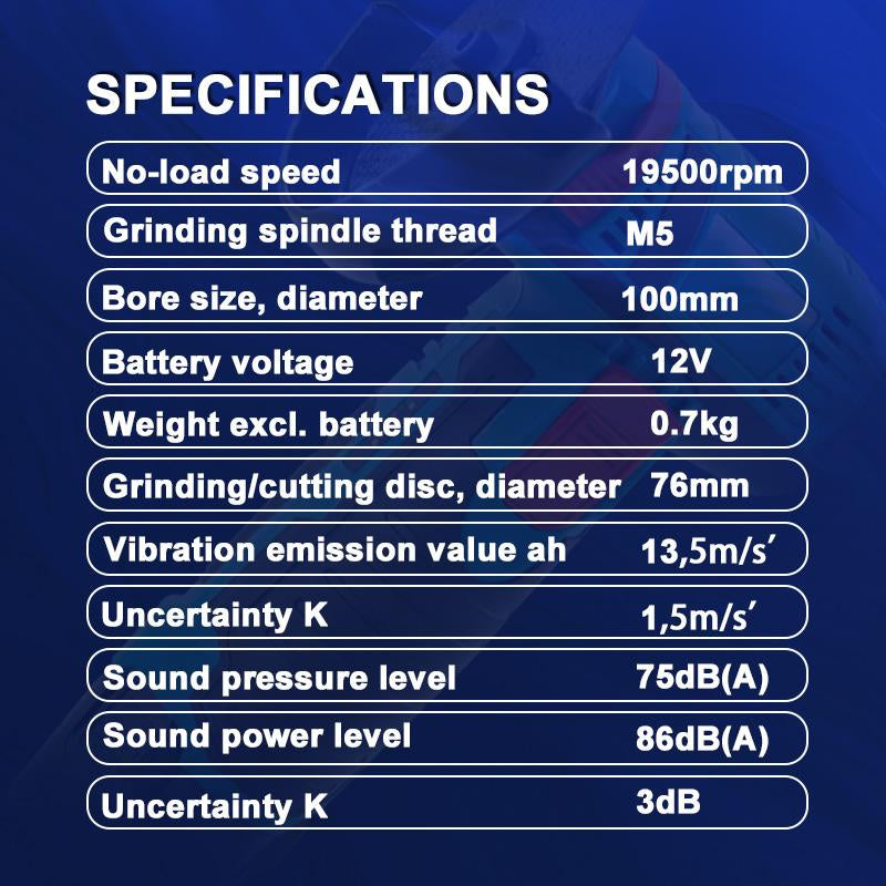 12V Mini Angle Grinder, 1 Set Multi-Purpose Rechargeable Grinding Tool, Polishing Grinding Machine for Cutting, Diamond Cordless Power Tools, Tools and Gadgets