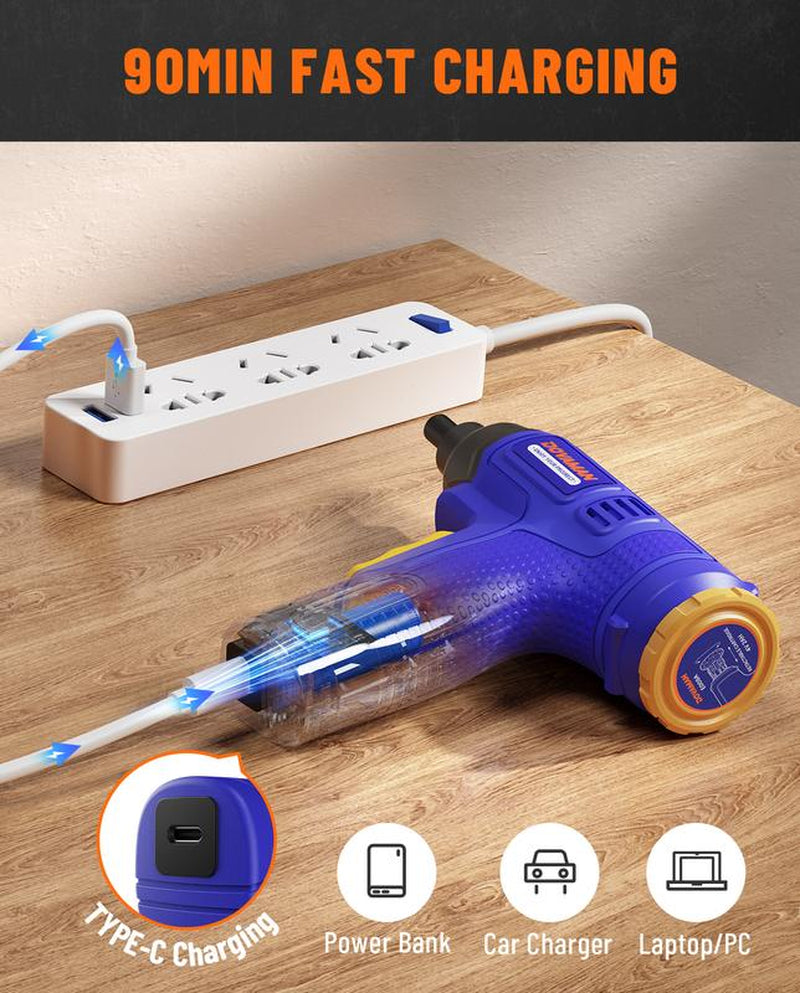 DOVAMAN 4V Electric Screwdriver, Built-In Bit Storage, Type-C Fast Charge, LED, 6NM Protable Cordless Screwdriver W/7 Bits & Storage Box, Ideal for DIY Projects Tool