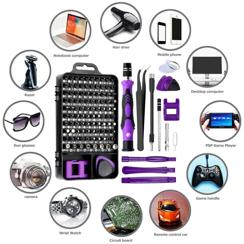 115Pcs Precision Screwdriver Kit, Precision Computer, Smart Phone, Watch Repairing Removal Hand Tool Kit, 115 in 1 Hand Removal Tool Screwdriver Bits Kit