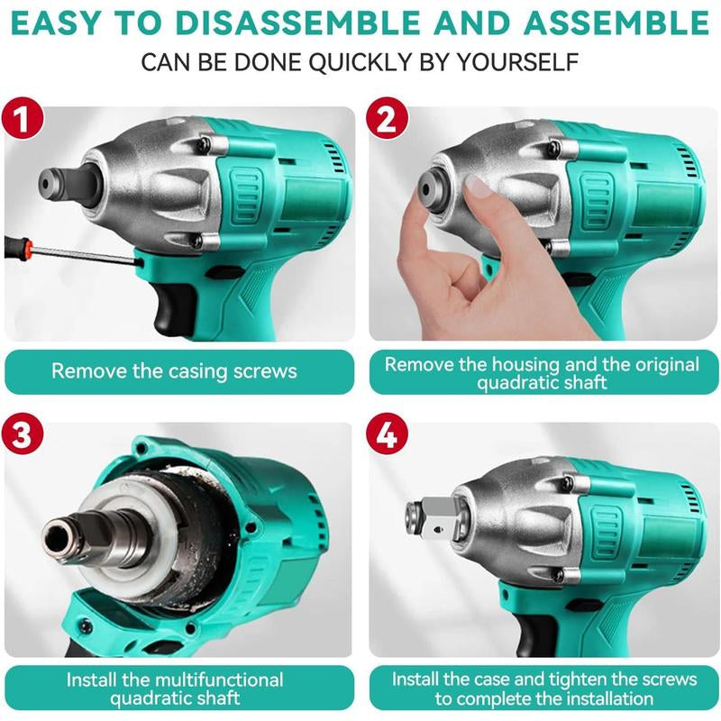 2 Pack Shaft Conversion Head,Electric Wrench with Internal Strong Magnet for Bits Drills Charging Accessories