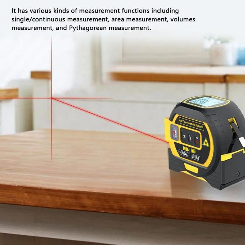 40M/60M Laser Tape Measure, 1 Count 3-In-1 5M Digital Tape Measure, High Precision Laser Rangefinder, Steel Tape Measure, Hand Measuring Tool, Hardware