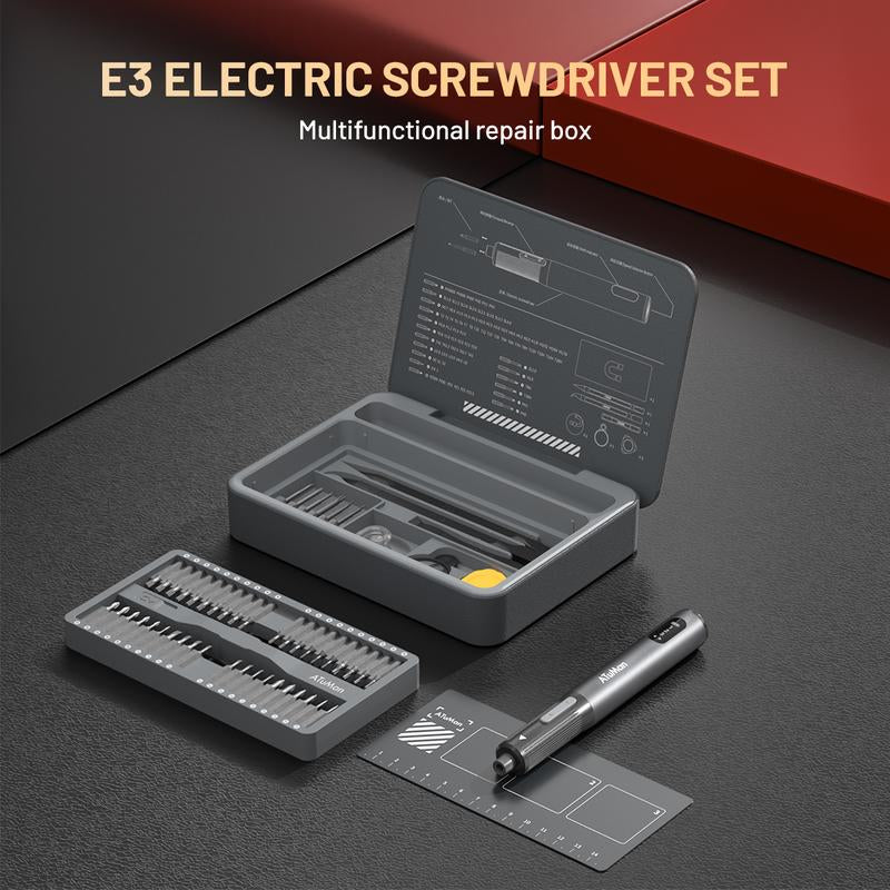 ATUMAN E3 95-In-1 Electric Screwdriver Set with Digital Display, Magnetic Positioning Plate for Phone/Tablet/Laptop Repair