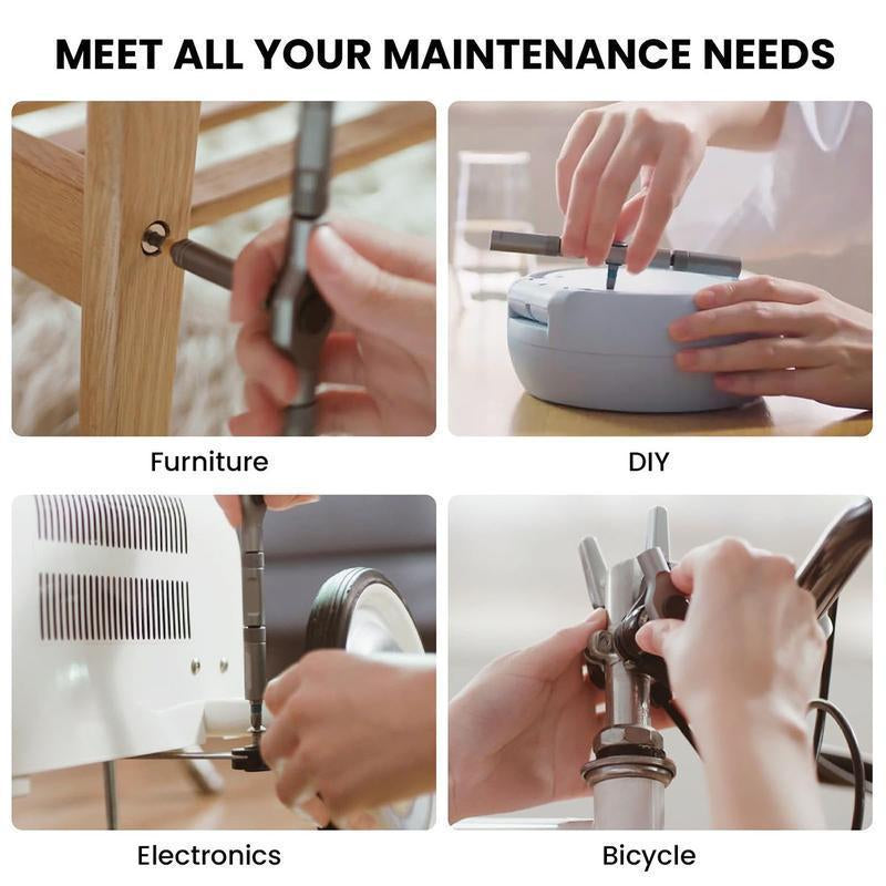 SEESE 24-In-1 Magnetic Screwdriver Set, Multifunctionalscrewdriver Drill Bit Set, Household Repair Toolkit with Detachable T-Shaped Ratchet Handle