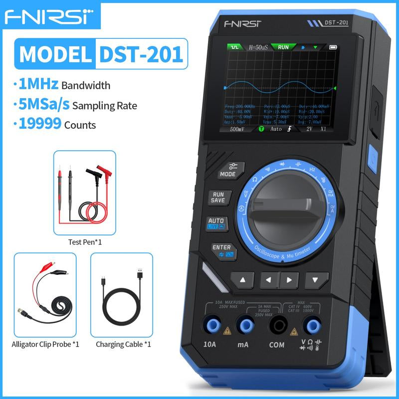 FNIRSI DST-210 and DST-201 3IN1 Digital Multimeter Oscilloscope Signal Source 19999 Counts 10Mhz Multifunctional Portable Electrician Tools
