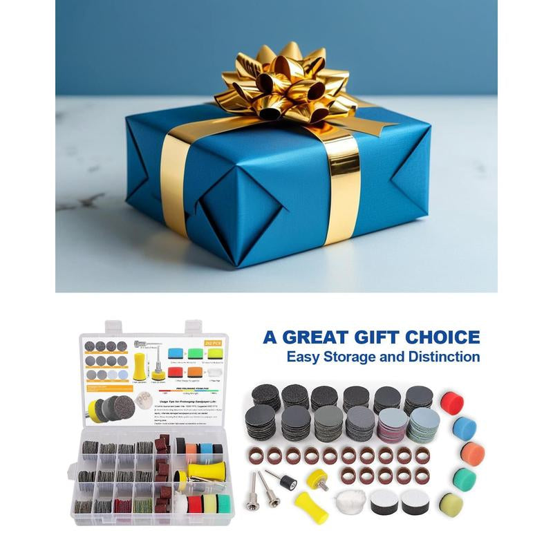 268 PCS 1 Inch Wet Dry Sanding Discs and Drums for Dremel Sanding Bits, Hook and Loop Sandpaper 60-10000 Grit for Dremel Rotary Tool Accessories, Micromesh Pads Polishing Kit for Resin Wood Jewelry