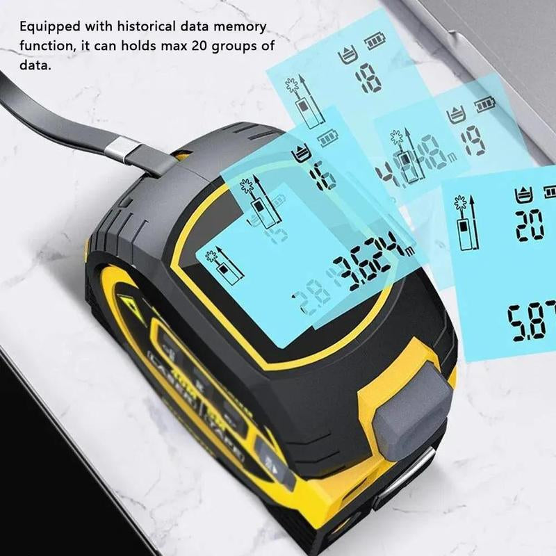 40M/60M Laser Tape Measure, 1 Count 3-In-1 5M Digital Tape Measure, High Precision Laser Rangefinder, Steel Tape Measure, Hand Measuring Tool, Hardware