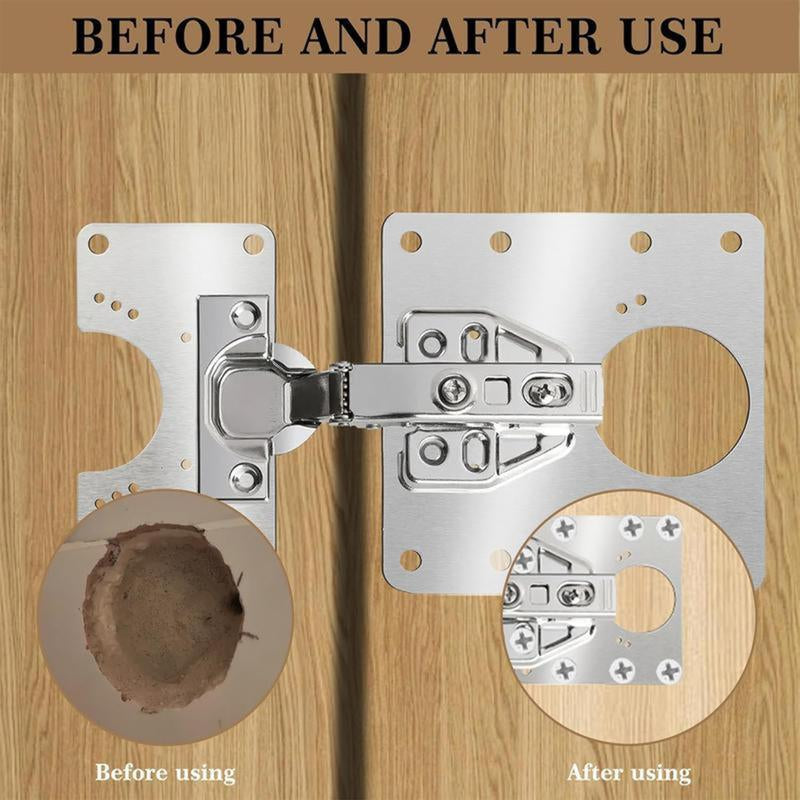 8Counts Hinges Repair Fixing Plates,Cabinet Hinge Repair Plate with Screws,Stainless Steel Hinge Repair Board,Kitchen Cupboard Door Hinge Repair Brackets Kit.