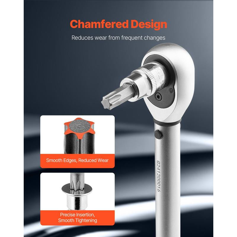 VEVOR Torx Bit Socket and External Torx Socket Set 60-Piece S2 Alloy Steel Cr-V Steel