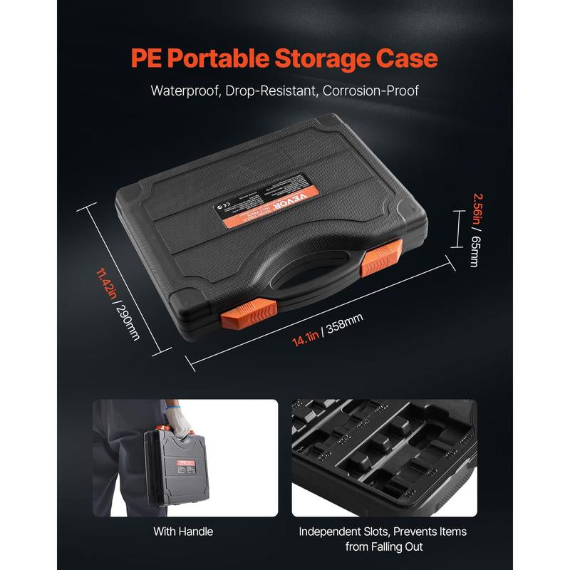 VEVOR Torx Bit Socket and External Torx Socket Set 60-Piece S2 Alloy Steel Cr-V Steel