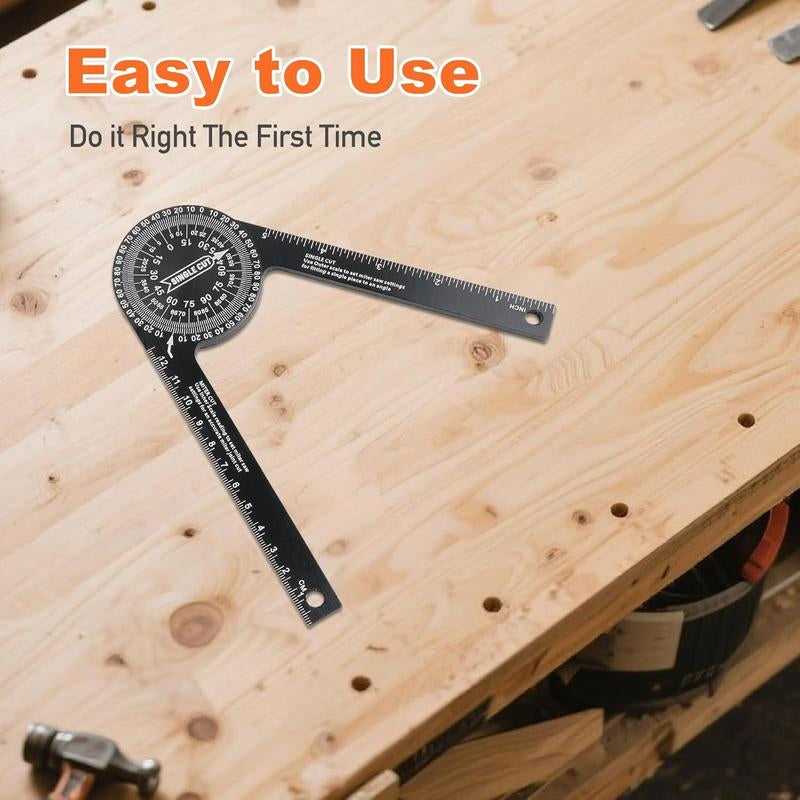 Miter Saw Protractor, Professional Miter Saw Protractor Angle Finder Replaces the Model #505P-7 Miter Saw Protractor with Measuring Rulers for Angle Finder Carpentry, Crown Molding Tool & Baseboard Stud Finder R Tall Stair Magnetic Pi Tripod Self-Leveling