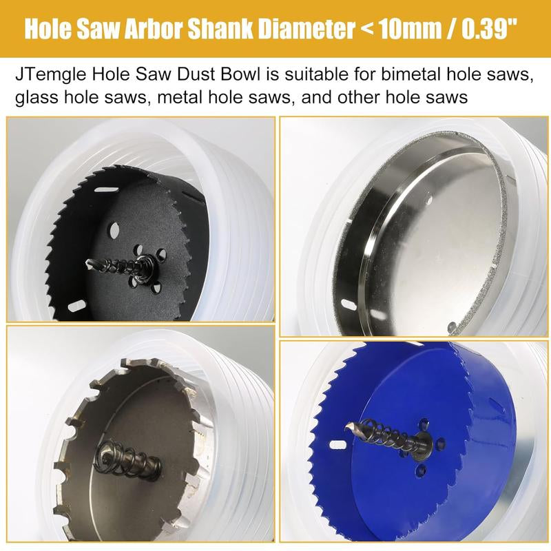 Collapsible Hole Saw Accessories Dust Bowl, Rubber Scalable Dust Cover Collector for Installing Recessed Lights and Ceiling Cutting Work