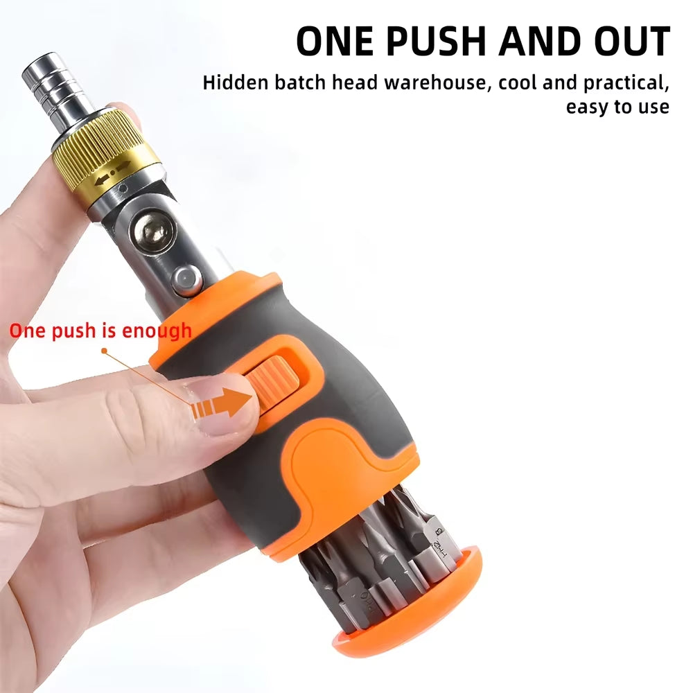 8 in 1 Mini Ratchet Screwdriver Precision Multi Tools Magnetic S2 Bits Household Multi-Purpose Pocket Portable Screw Driver Set