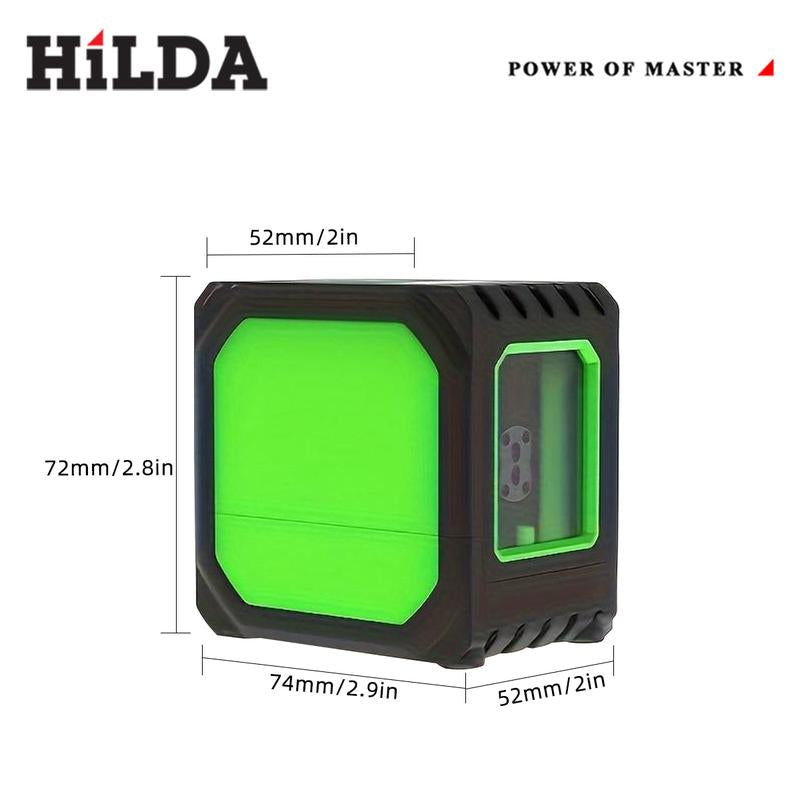 2-Line Mini Portable Laser Level, Auto-Leveling Laser Level with Cross Vertical & Horizontal Green Lines, High Precision, 360° Rotatable Magnetic Bracket, Height-Adjustable Tripod - Easier for Ceiling Work, Rechargeable Lithium Battery