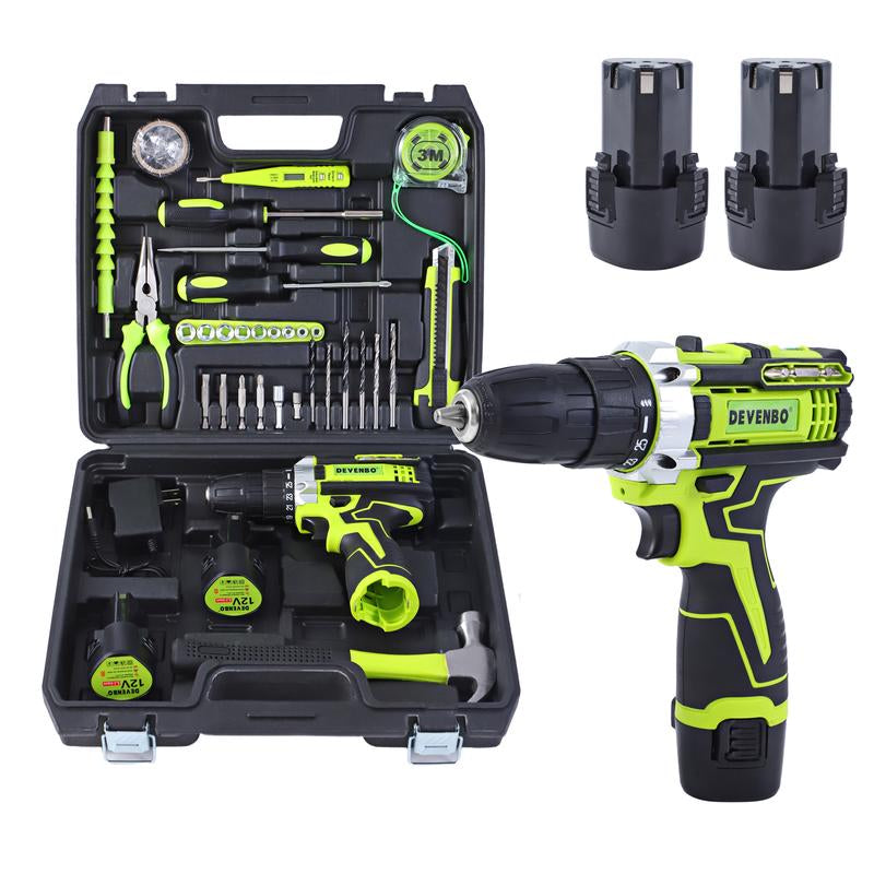 Drill Toolkit,2025 New Upgraded Brushless Motor with 2 * 4.0Ah,Electric Screwdriver Power Tools Hand Drill Pack,Power Drill Kit with Battery and Charger,For DIY Enthusiasts & Homeowners - Perfect Gift for Home Improvement Projects,Tool Box,Big Tool Set,