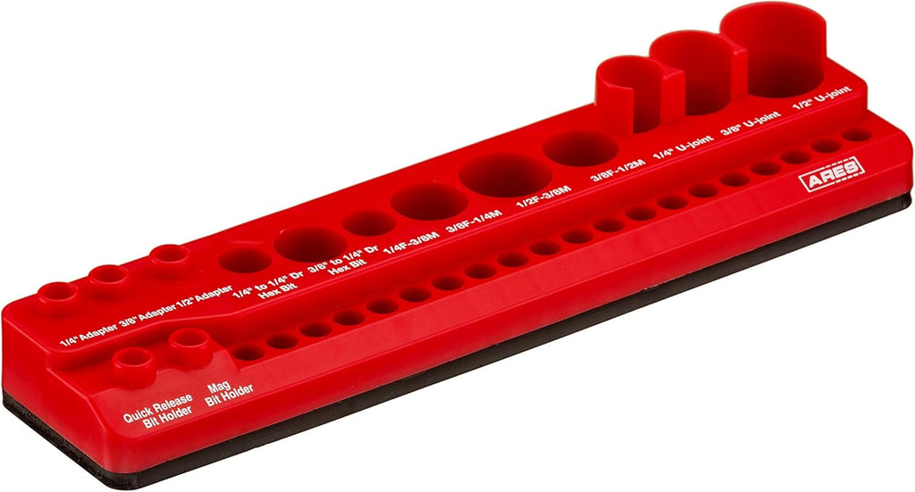 70750-34-Piece Magnetic Tool Accessory Holder - Powerful Magnets Hold Socket Adapters, Universal Joints, Bit Holders, and Bits