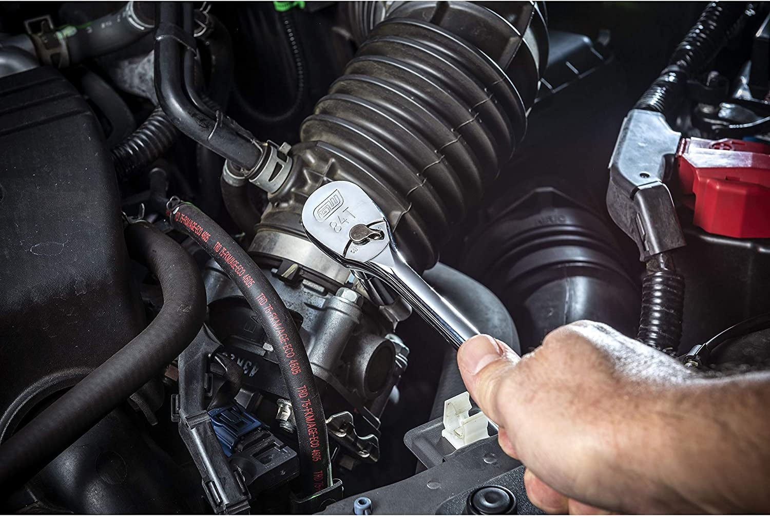 3 Piece 1/4", 3/8" & 1/2" Drive 84 Tooth Full Polish Teardrop Ratchet Set - 81206A-07