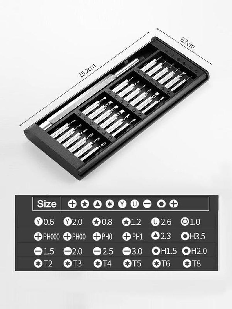 (Non-Electric)24-In-1 Mini Screwdriver (Non-Electric)Set – Manual (Non-Electric)For Phones, Laptops, Glasses, Toys & Household Repair
