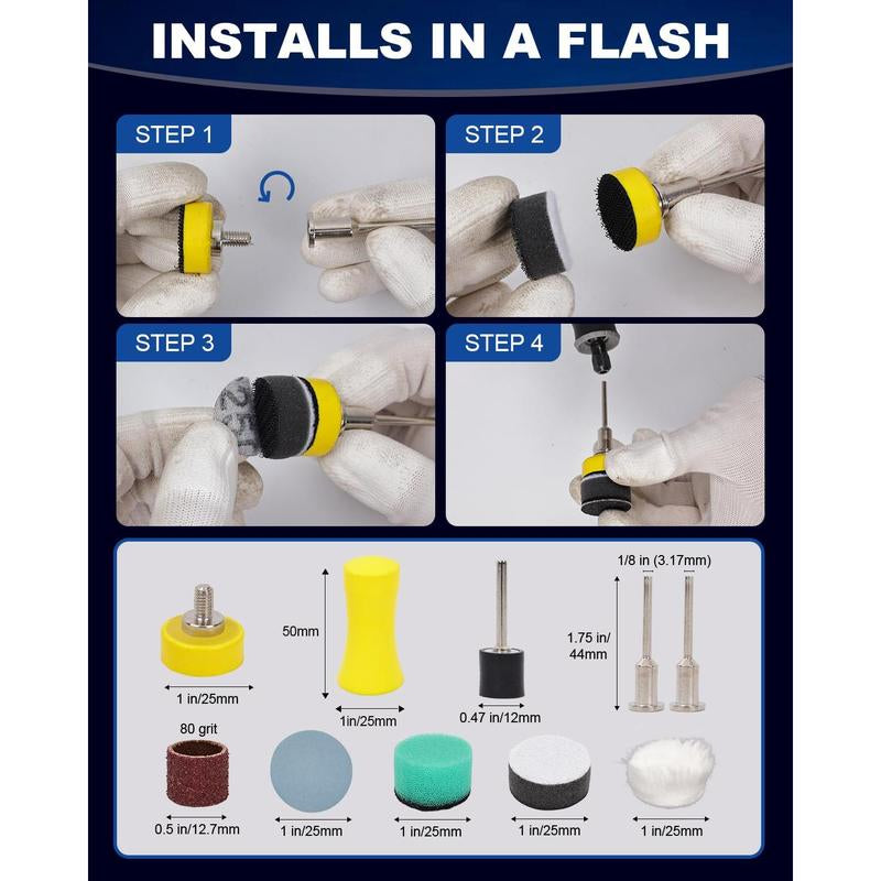 268 PCS 1 Inch Wet Dry Sanding Discs and Drums for Dremel Sanding Bits, Hook and Loop Sandpaper 60-10000 Grit for Dremel Rotary Tool Accessories, Micromesh Pads Polishing Kit for Resin Wood Jewelry