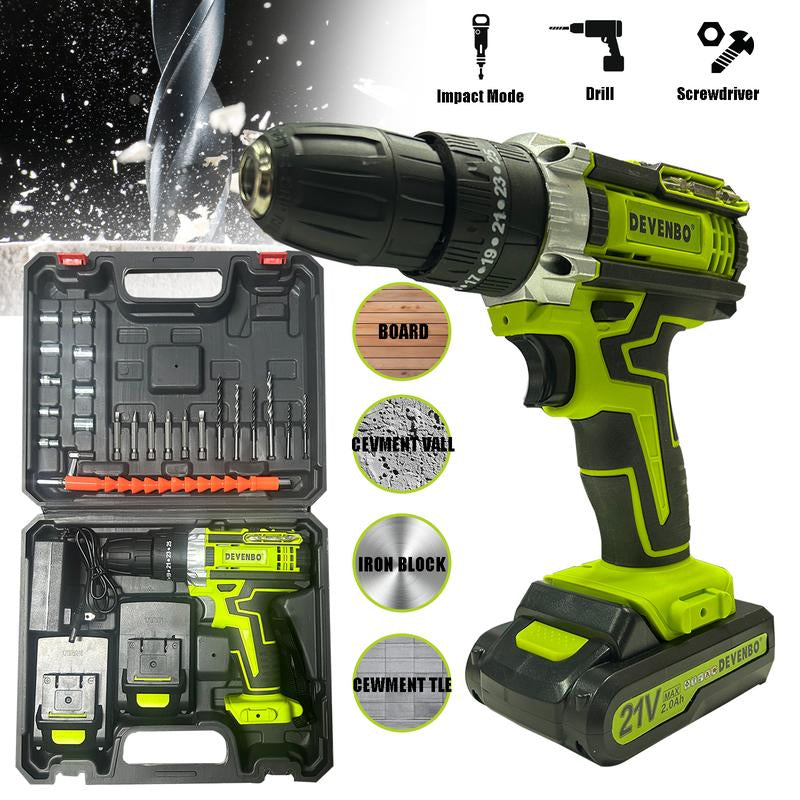 Drill Toolkit,2025 New Upgraded Brushless Motor with 2 * 4.0Ah,Electric Screwdriver Power Tools Hand Drill Pack,Power Drill Kit with Battery and Charger,For DIY Enthusiasts & Homeowners - Perfect Gift for Home Improvement Projects,Tool Box,Big Tool Set,
