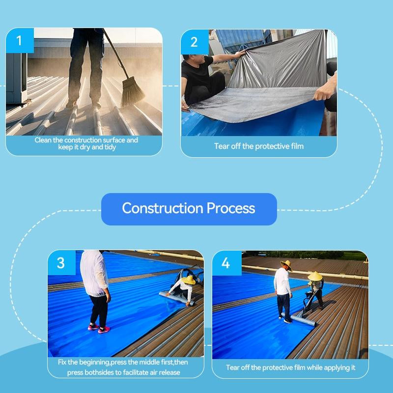 Pe Composite Waterproof Tape, Roof Leak Proofing Material, UV Resistant, Wide Temperature Range -60°C ~ 110°C, Multi-Layer Self-Adhesive Structure