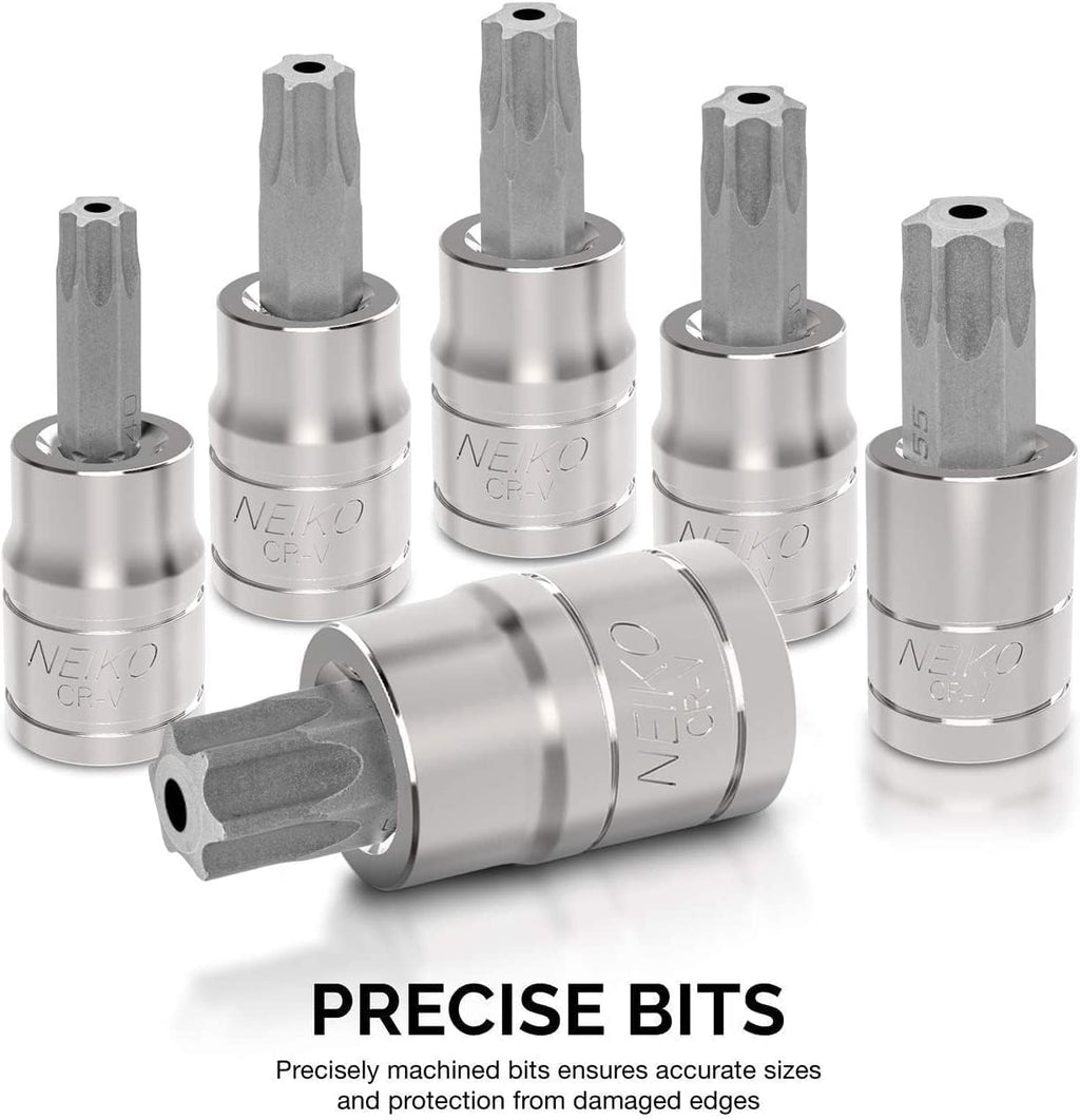 10073A Tamper Proof Torx Bit Socket Set |13-Piece | S2 Steel Bits & Cr-V Steel Sockets | TT8 – TT60