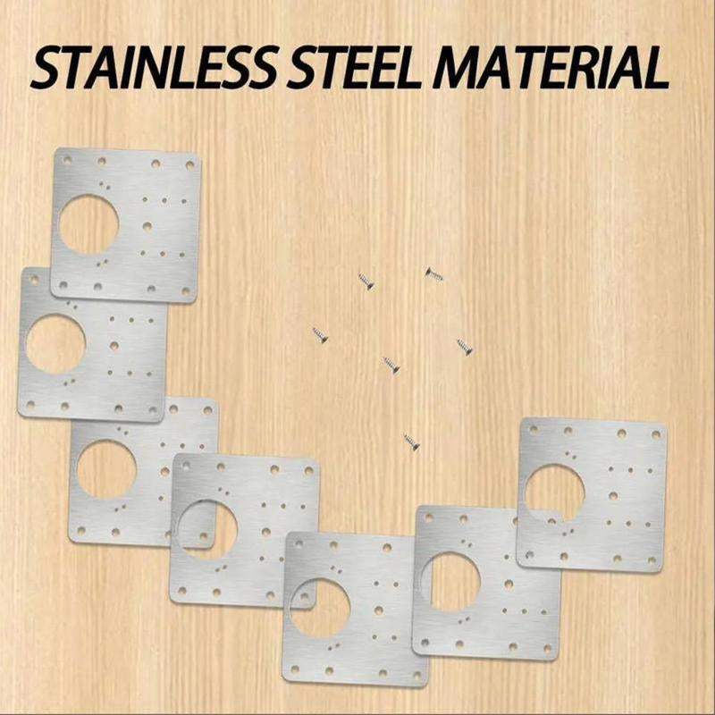 8Counts Hinges Repair Fixing Plates,Cabinet Hinge Repair Plate with Screws,Stainless Steel Hinge Repair Board,Kitchen Cupboard Door Hinge Repair Brackets Kit.