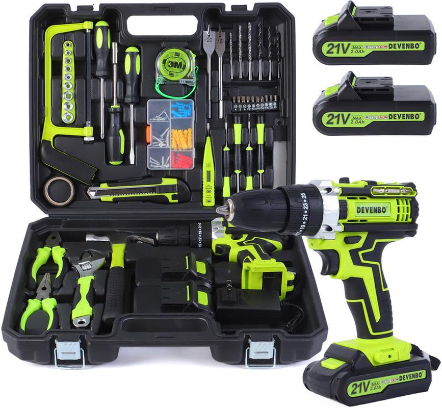 Drill Toolkit,2025 New Upgraded Brushless Motor with 2 * 4.0Ah,Electric Screwdriver Power Tools Hand Drill Pack,Power Drill Kit with Battery and Charger,For DIY Enthusiasts & Homeowners - Perfect Gift for Home Improvement Projects,Tool Box,Big Tool Set,