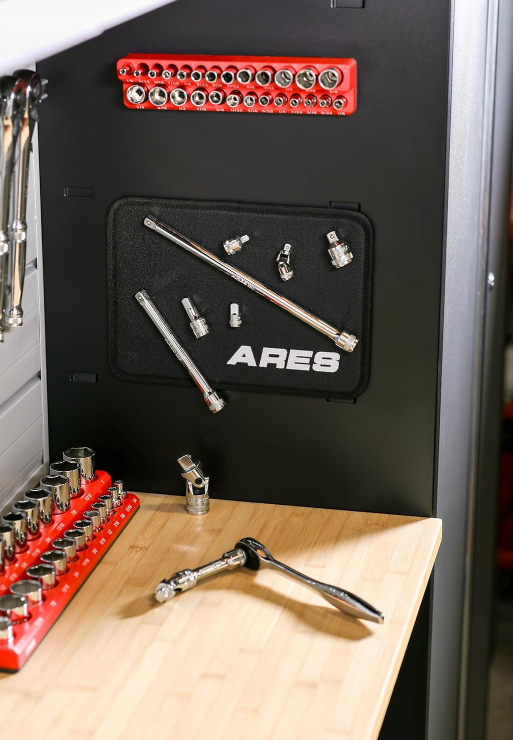 71270-10-Piece Socket Accessory Set - Premium Chrome Vanadium Steel with Mirror Finish - Includes Socket Adapters, Extensions and Universal Joints