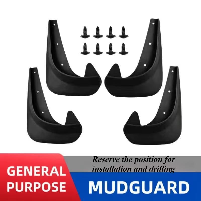 For Universal Compact Car 4PCS Splash Guards Mud Flaps Set No Drill Installation Mudguards Fenders with Mounting Hardware Kit